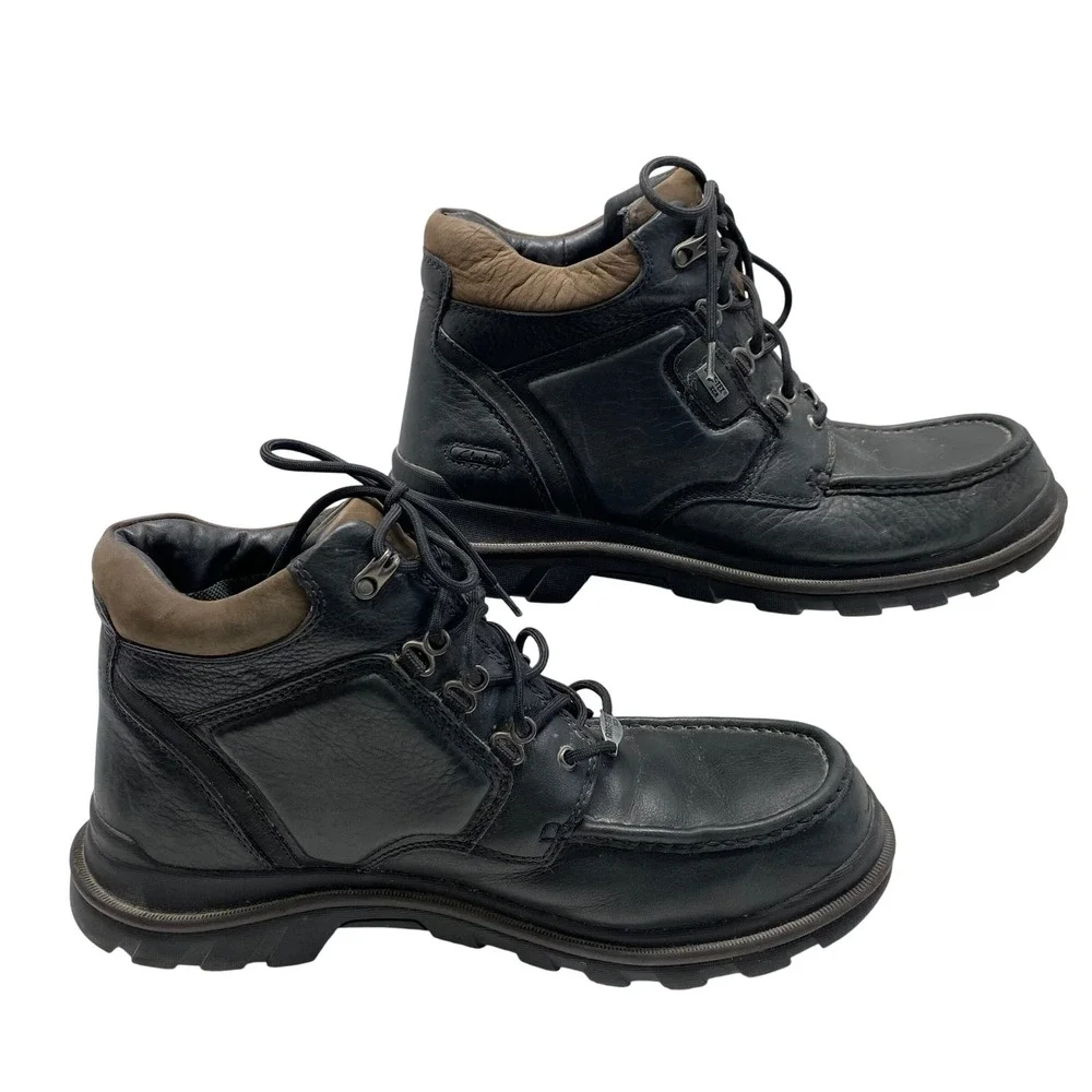 Clarks Gore-Tex XCR Leather Boots Mens 12M Black Green Color Waterproof‎ 36575